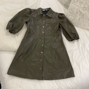 ONLY green faux leather dress